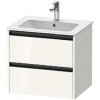 Duravit Ketho.2 - Umývadlová skrinka, 55x61x48 cm, 2 zásuvky, lesklá biela K25262022220000