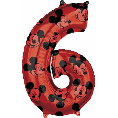 Amscan Fóliový balón narodeninové číslo 6 Mickey Mouse