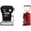 Ascaso Dream PID, Dark Black + Eureka Atom W 65, ferrari red