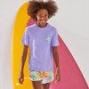 Olaian detské tričko na surf s UV ochranou 100 Ibiscus fialové fialová