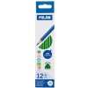 Pastelky MILAN Ergo Grip trojhranné 12 ks, zelená-tmavá