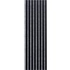 Akustické dekoračné panely, čierny mat 3D lamely na sivom filcovom podklade, rozmer 270 x 40 cm, IMPOL TRADE