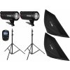 Phototools Set bleskov DPX 600, statívy, odpaľovač, KS softboxy