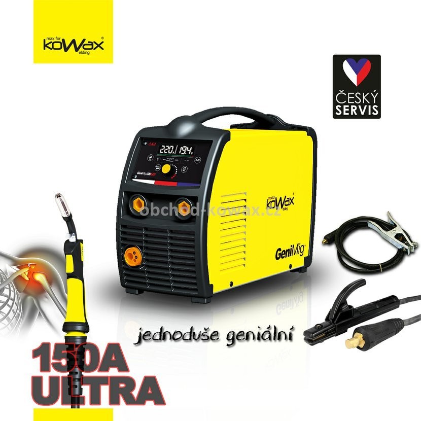 Kowax GeniMig220 MIG/MAG/MMA + zvárací horák 4m + káble 3m