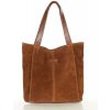 MARCO MAZZINI Mäkká kožená shopper taška | camel vs108bb