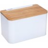 Chlebník KINGHoff s bambusovou podložkou biely KH-1072 (KINGHoff chlebník, bambusová podložka)