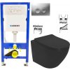 GEBERIT DuofixBasic s matným tlačidlom DELTA21 + WC REA CARLO MINI RIMLESS ČIERNY MAT + SEDADLO 458.103.00.1 21MA MM1