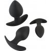 Black Velvets 3 piece Anal Trainer Set análny kolík malý 8,4 cm + análny kolík stredný 9 cm + análny kolík veľký 10 cm