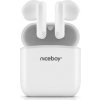Niceboy HIVE Beans biela / TWS bezdrôtové slúchadlá / Bluetooth 5.0 / IPX4 / Handsfree / Nabíjacie púzdro (hive-beans-white)