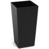Kinekus Kvetináč vysoký plastový, dĺžka strany 19cm, FINEZJA DLUTO, grafit