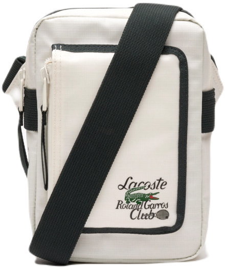 Lacoste Roland Garros Edition Contrast Print Vertical messenger Bag farine sinople