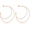 MINET Strieborné náušnice Rose Gold double CIRCLES JMAN0432RE00