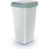 Prosperplast s.r.o. Odpadkový kôš s farebným vekom, 25 l, zelená / sivá