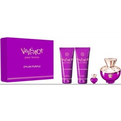 Versace Dylan Purple, SET: Parfumovaná voda 100ml + 5ml + Telové mlieko 100ml + Sprchový gél 100ml pre ženy