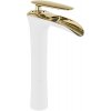 MEXEN - Lyra umývadlová batéria vysoká, biela/zlatá 745310-25