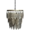 Chic Antique Mosadzný antik kovový luster s listami Vilolé - 47*59 cm/ E27/ 40W - Chic Antique