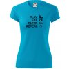 Play Eat Sleep Repeat hokej Dámske Fantasy športové dresovina Svetlý tyrkys