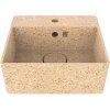 Woodio Umývadlo Cube40, béžové natural / na dosku s otvorom na batériu