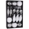 MagicHome Gule set 15 ks bielo strieborné na vianočný stromček 8-15 cm