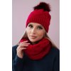 Dámsky set čiapka a nákrčník PLK5 červený