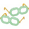 Okuliare zo svietiacich tyčiniek - jablko, zelená, 2 ks