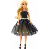Bábika Anlily, Čierno-zlaté spoločenské šaty, Pohyblivé končatiny, Blond vlasy