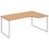 Hobis Pracovný stôl UNI O, ergo, ľavý, 180x75,5x120 cm, buk/biela