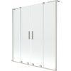 MEXEN/S - Velar L Duo dvojkrídlová posuvná vaňová zástena 150 x 150, transparent, nikel kartáčovaný 896-150-003-02-97