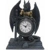Fantasy stolové hodiny - Dračí ochranca času s mečom