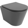 Mexen Rico WC misa Rimless s pomaly zatvárajúcou doskou slim, duroplast, tmavá sivá matná - 30724071