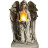 Dekorácia MagicHome, Anjel s krížom, LED, polyresin, na hrob, solar, 23,5x19,5x30,5 cm