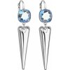 Evolution Group Strieborné náušnice visiace s krištáľmi Swarovski modré 31243.3, darčekové balenie