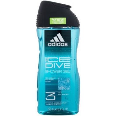 Adidas Ice Dive Shower Gel 3-In-1 New Cleaner Formula osviežujúci sprchovací gél 250 ml pre mužov