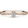 Minerva Side Stones | Zásnubný prsteň so stredovým kameňom 0.145 ct, ružové zlato, s diamantmi 57
