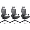 3PACK Ergonomická kancelárska stolička ORION JNS-801, čierna sieťovina W-51 (vzorovaná), čierny kríž (3 ks)