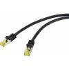 Renkforce RF-4995166 RJ45 sieťové káble, prepojovacie káble CAT 6a (surový kábel CAT 7) S/FTP 10.00 m čierna krytie TPE, flexibilný, samozhášavý 1 ks; RF-4995166