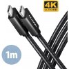 Axagon BUCM32-CM10AB kábel USB-C USB-C, 1m, 5A, čierny BUCM32-CM10AB