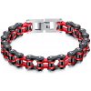 Náramok z chirurgickej ocele Moto Chain - BlackRed, Délka 23cm Impress Jewelry 210114161027