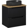 Súprava skrinka Comad Nova Black NOVA BLACK D2 82-60-2S, umývadlo Comad Beyond 5 BEYOND 5 BLACK ( E-6564 ), NOVA OAK A 89-60
