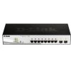 D-Link DGS-1210-08P 10-port Gigabit Smart PoE Switch, 8x GbE PoE+, 2x SFP, PoE 65W, fanless