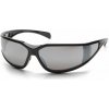 Pyramex Exeter ESB5170DT, ochranné okuliare, zrkadlové, nezahmlievajúce sa, čierny rámik, zrkadlové, strieborné