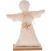 Vianočná dekorácia Textilný anjel 25,5 cm, chlpatý fleece