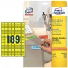 25,4*10 mm-ové Avery Zweckform A4 hárkové print etikety, žltá farba (20 hárkov/balenie)