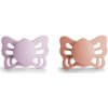 Frigg Butterfly anatomické silikon cumlíky Soft Lilac/Pretty in Peach dvojbalenie