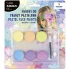 Farby na tvár, pastelové - 6 farieb + štetec (sada)