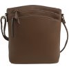 INT. COMPANY Prírodne hnedá dámska crossbody kabelka so zlatými doplnkami
