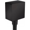 Hansgrohe Fixfit - Prípojka hadice Square so spätným ventilom, matná čierna 26455670 HG 26455670