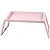 DiHome DI2644 Servírovací stolík do postele plastový, 54,4x35,7x26,3 cm, ružová