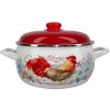 Metalac smaltovaný Randlík s pokrievkou 18 cm - 2,5 L, KOHÚT (Randlík smaltovaný kohut 2,5L )