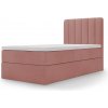 Čalúnená boxspingová jednolôžková posteľ Lamella mini 100x200 - ružová